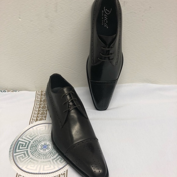 Duca shoes brown oxford captoe Italian leather - Picture 2 of 4